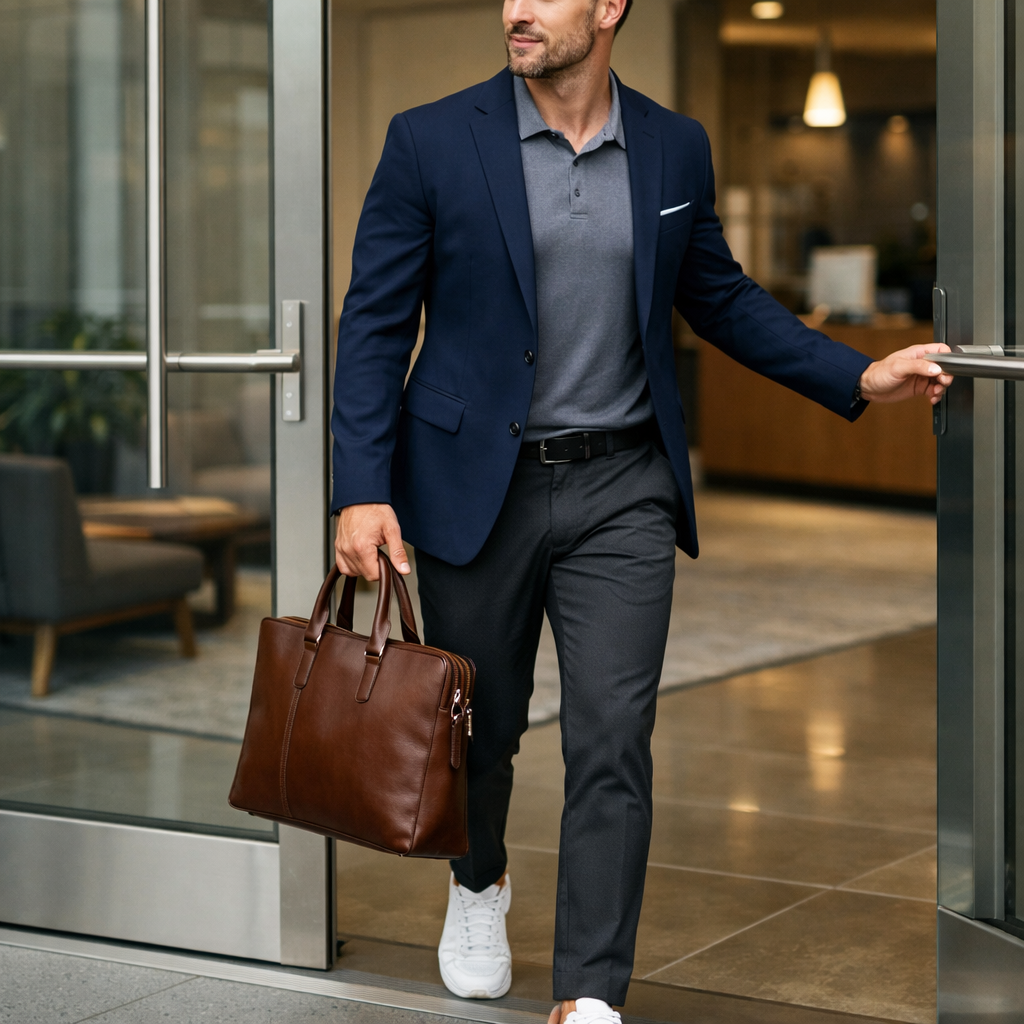 image from Sweat-smart men's workout outfits that transition cleanly to work